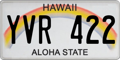 HI license plate YVR422