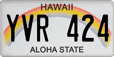 HI license plate YVR424