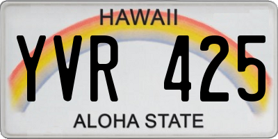 HI license plate YVR425