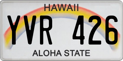 HI license plate YVR426