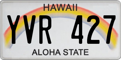 HI license plate YVR427