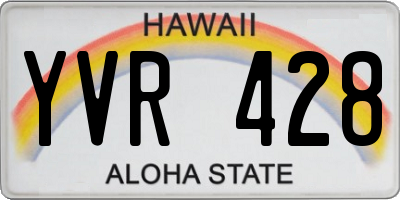 HI license plate YVR428