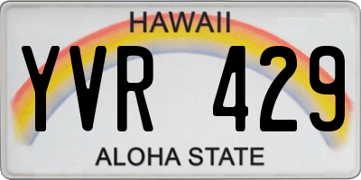 HI license plate YVR429