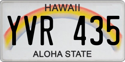 HI license plate YVR435