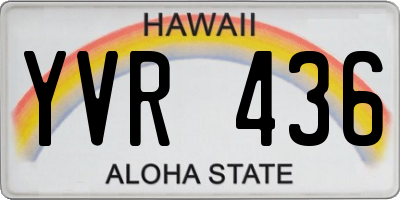 HI license plate YVR436
