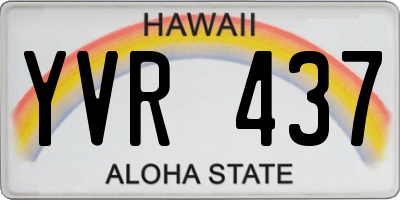 HI license plate YVR437