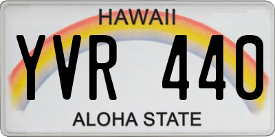 HI license plate YVR440