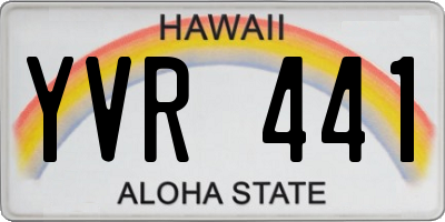 HI license plate YVR441