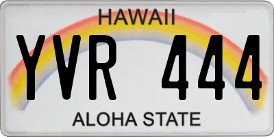 HI license plate YVR444