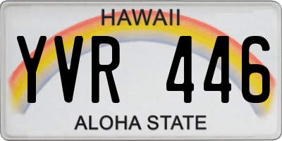 HI license plate YVR446