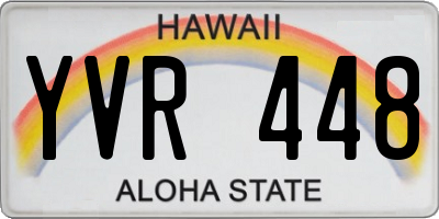 HI license plate YVR448