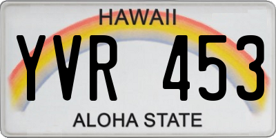 HI license plate YVR453