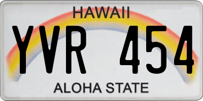 HI license plate YVR454