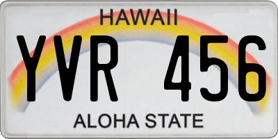 HI license plate YVR456