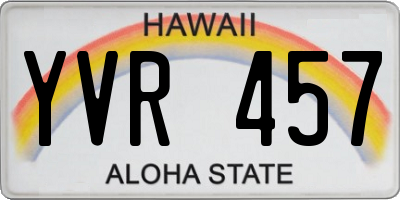 HI license plate YVR457
