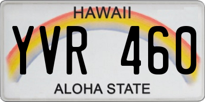 HI license plate YVR460