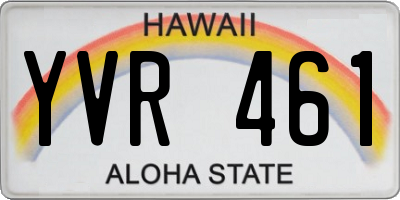 HI license plate YVR461