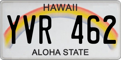 HI license plate YVR462