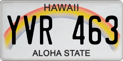 HI license plate YVR463