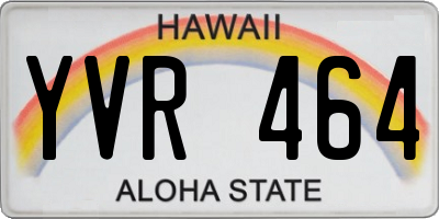 HI license plate YVR464