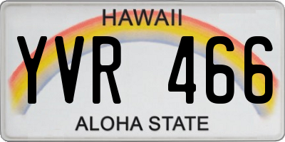 HI license plate YVR466