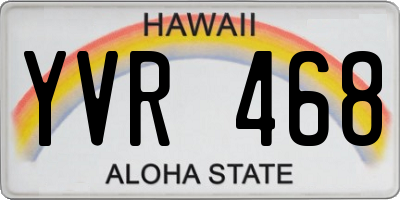 HI license plate YVR468