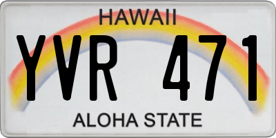 HI license plate YVR471