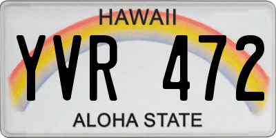 HI license plate YVR472