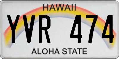 HI license plate YVR474