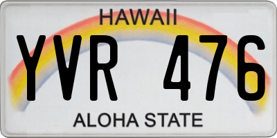 HI license plate YVR476