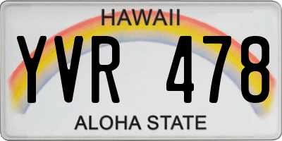 HI license plate YVR478