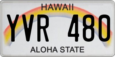HI license plate YVR480