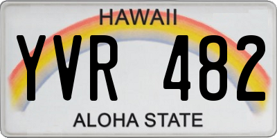 HI license plate YVR482