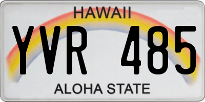 HI license plate YVR485