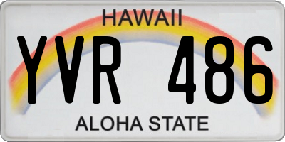 HI license plate YVR486