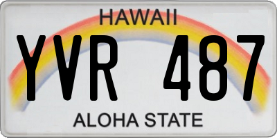 HI license plate YVR487