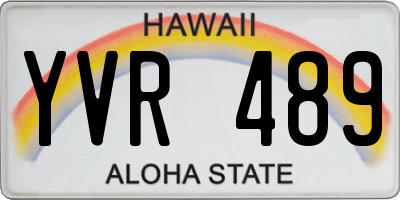 HI license plate YVR489