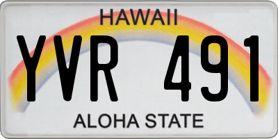 HI license plate YVR491