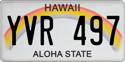 HI license plate YVR497