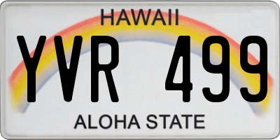 HI license plate YVR499