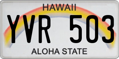 HI license plate YVR503