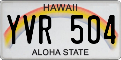 HI license plate YVR504