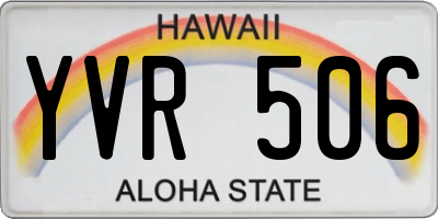 HI license plate YVR506