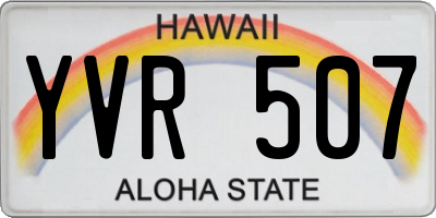 HI license plate YVR507