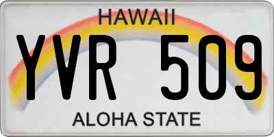HI license plate YVR509