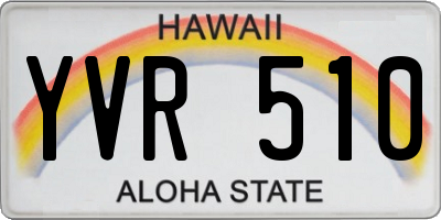 HI license plate YVR510