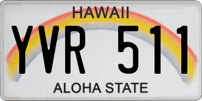 HI license plate YVR511