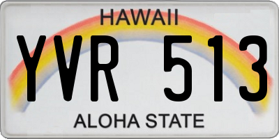 HI license plate YVR513