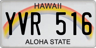HI license plate YVR516