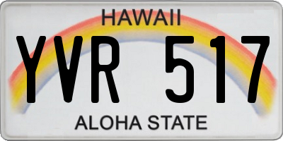 HI license plate YVR517